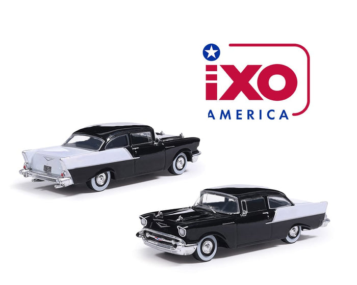 1957 Chevrolet One-Fifty Onyx Black and India Ivory Sedan IXO Model 1:64 IA64009