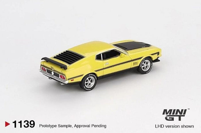 1971 Ford Mustang Mach1 Grabber Yellow Mini GT 1:64 MGT01139-BL