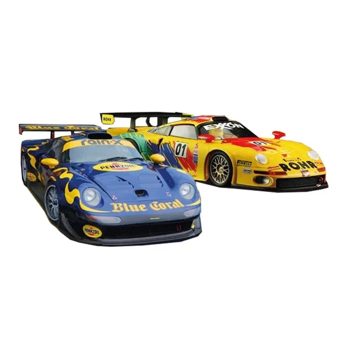 2x car Combo set Porsche 911 GT1 Blue Coral & 1997 D ROHR Sparky Tiny Exclusive YCOMBO64017