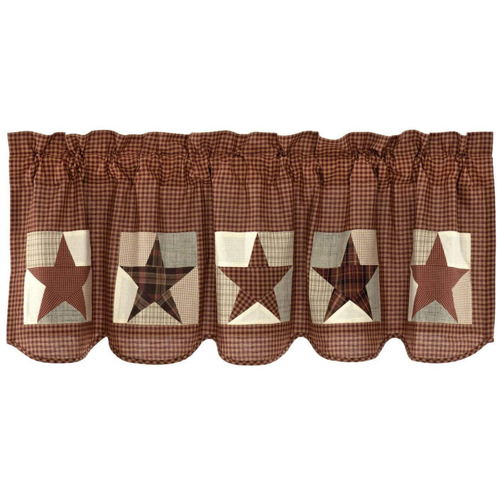 Abilene Patch Block and Star Valance 20x60 - The Village Country Store
