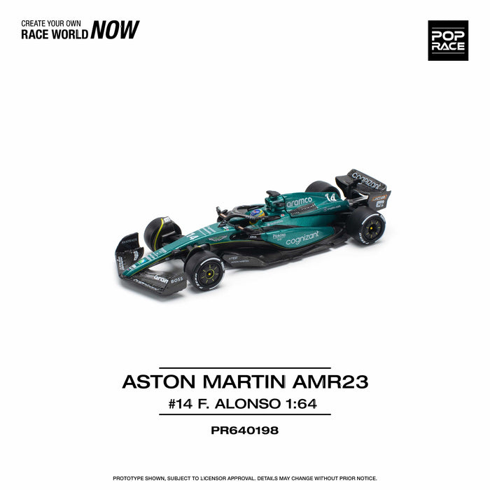 (Pre-order) Aston Martin AMR23 F1 Fernando Alonso Pop Race 1/64 PR640198