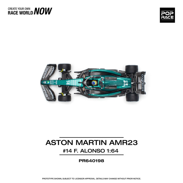 (Pre-order) Aston Martin AMR23 F1 Fernando Alonso Pop Race 1/64 PR640198