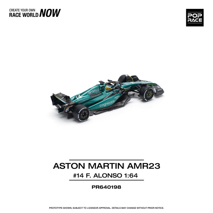 (Pre-order) Aston Martin AMR23 F1 Fernando Alonso Pop Race 1/64 PR640198
