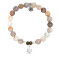 Australian Agate Gemstone Bracelet with Shine Like A Diamond Sterling Silver Charm
