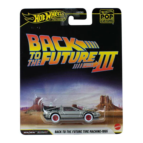 Back to the Future Part III Time Machine Delorean 1955 Pop Culture Hot Wheels Premium JHW94