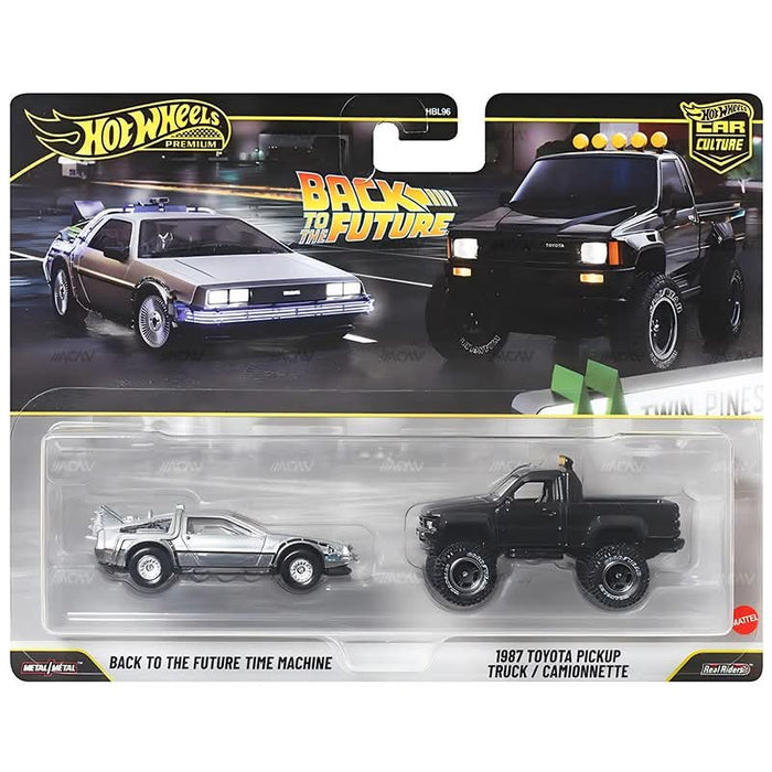 (Pre-order) Back to the Future Time Machine Delorean & 1987 Toyota Pick-up Truck Hot Wheels 2 Pack JHW48