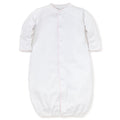 White converter gown with pink trim made from 100% Peruvian Pima cotton.