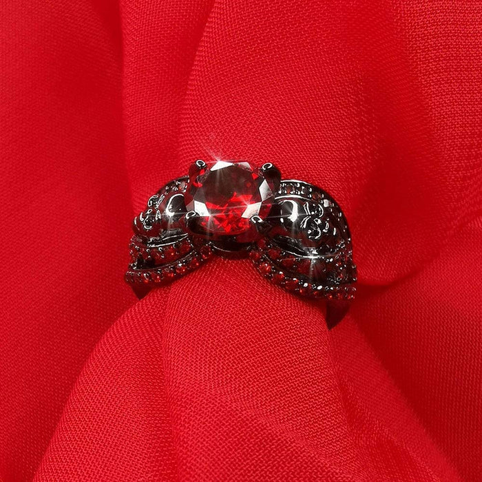 Black Skull Ring Set