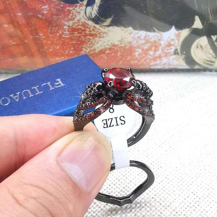 Black Skull Ring Set