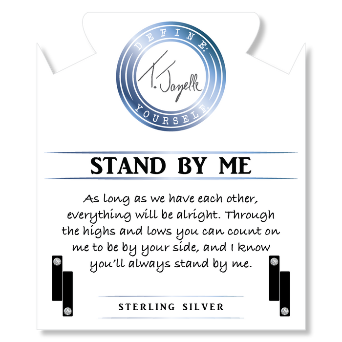 Celestine Gemstone Bracelet with Stand by Me Sterling Silver Charm
