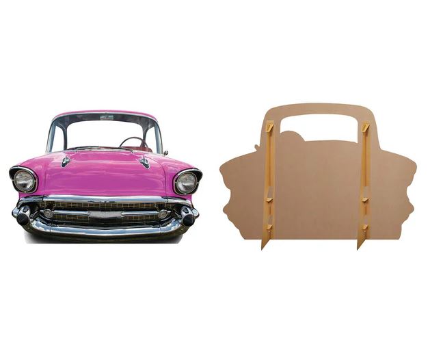 Children's Pink Car Stand-In Photo Prop - 1.51m
