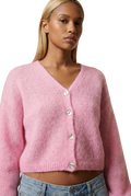 Cornelia Cropped Cardigan Soft Berry - Bodega Nantucket