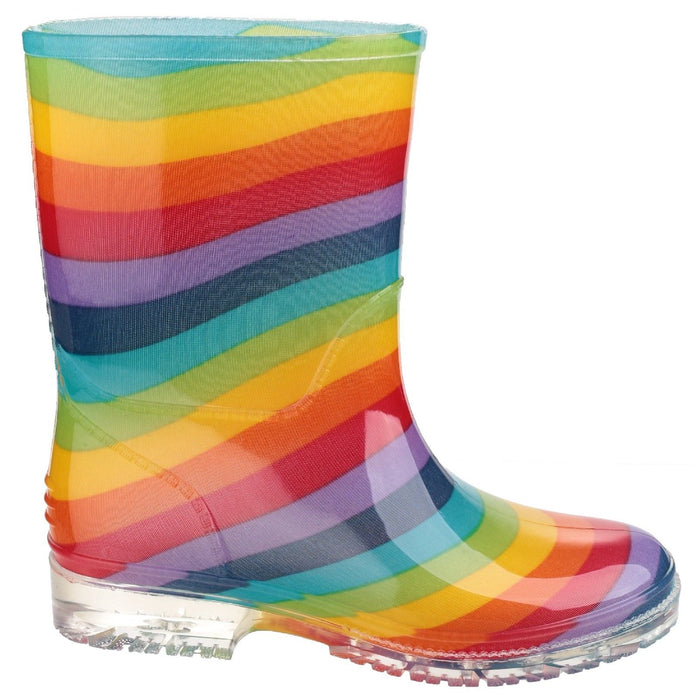 Cotswold Infant Girls Pvc Wellington Rainbow