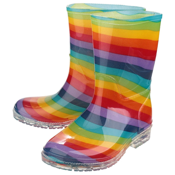 Cotswold Junior Girls Pvc Wellington Rainbow