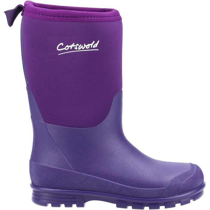 Cotswold Kids Hilly Neoprene Childrens Wellington Boot Purple