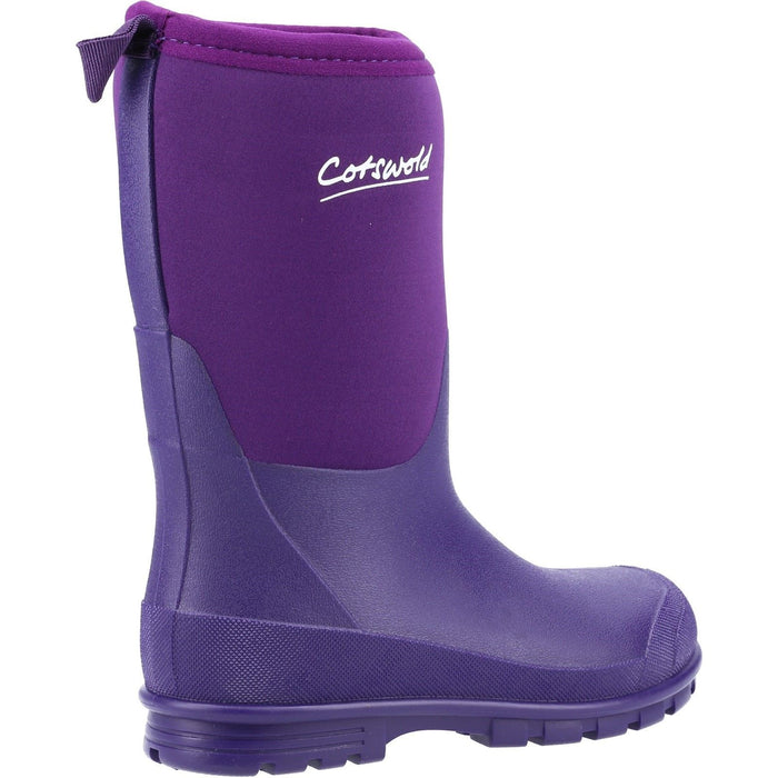 Cotswold Kids Hilly Neoprene Childrens Wellington Boot Purple