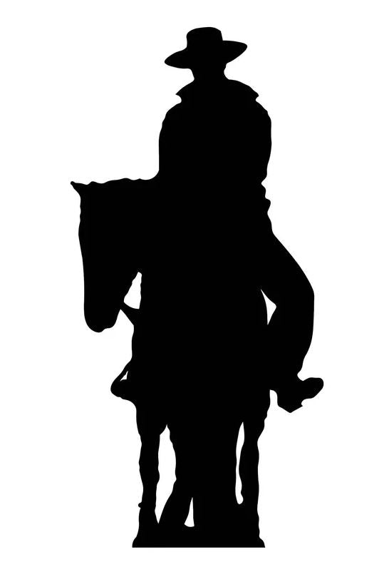 Cowboy on Horse Silhouette Lifesize Cardboard Cutout - 1.88m