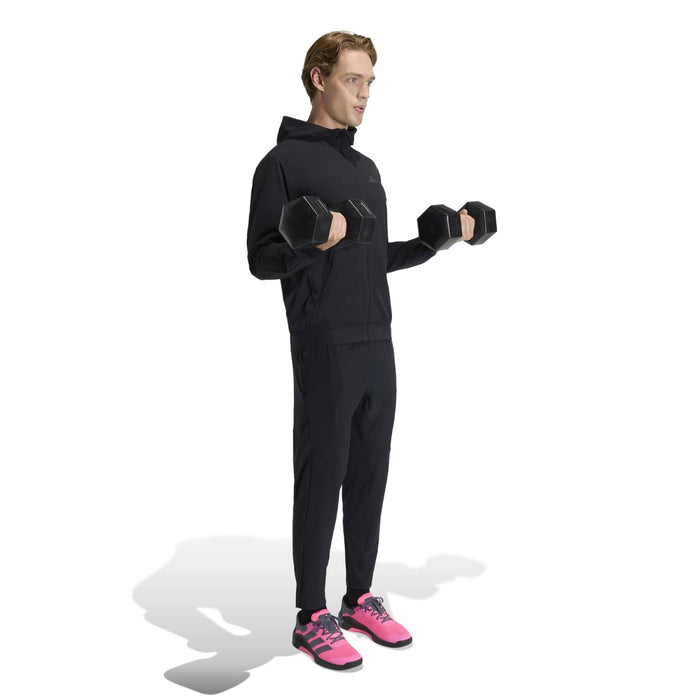 adidas Mens D4T Hybrid FZ Hoodie Black