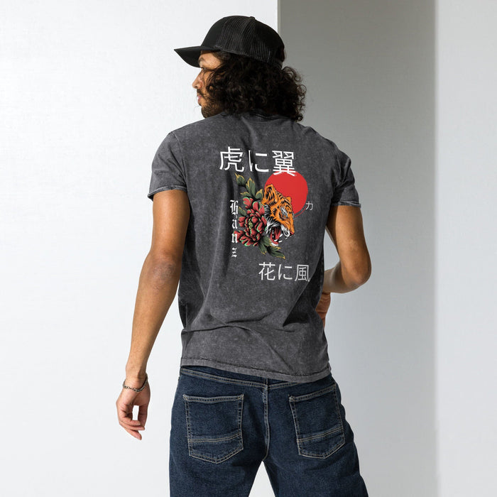 Flower Tiger Denim T-Shirt