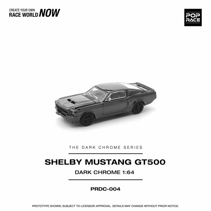 Ford Shelby Mustang GT500 Dark Chrome 1/64 scale Pop Race PRDC004