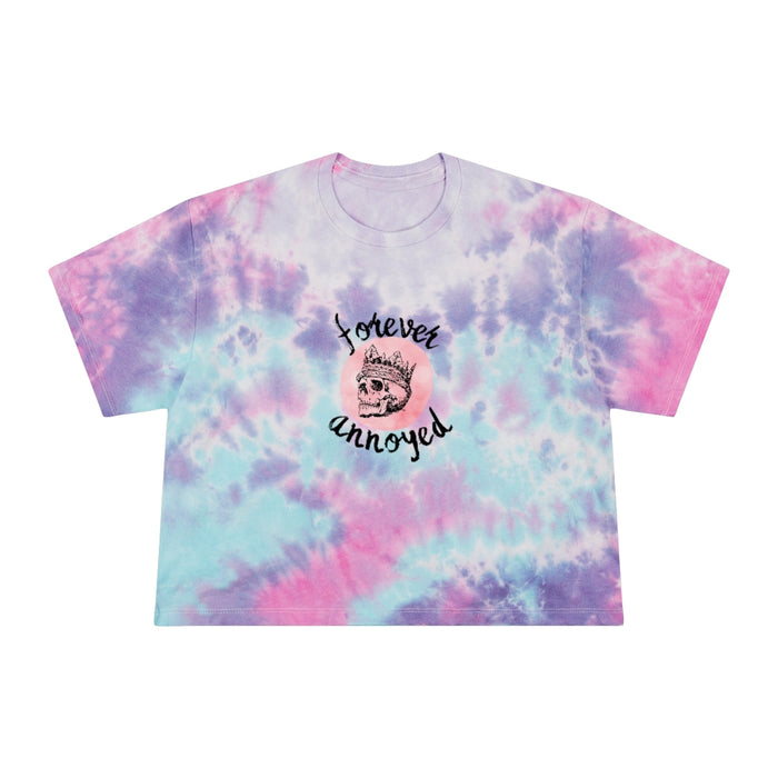 Forever Annoyed Skull in Crown Women's Tie-Dye Crop Tee