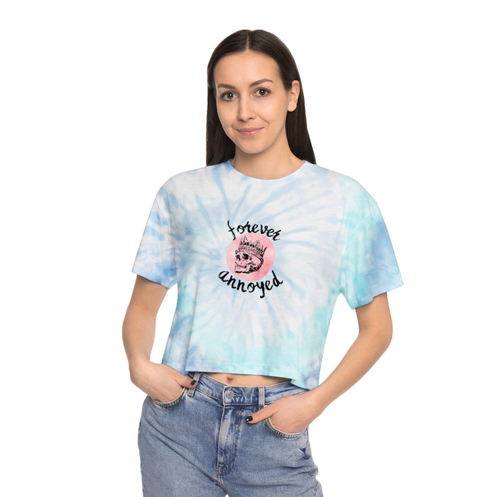 Forever Annoyed Skull in Crown Women's Tie-Dye Crop Tee