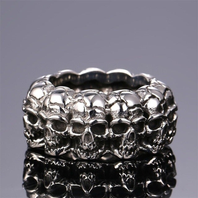 Gothic Skull Heads Ring