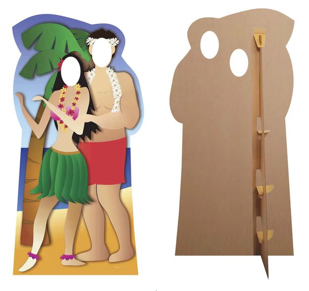 Hawaiian Couple Stand-In Photo Prop - 1.9m