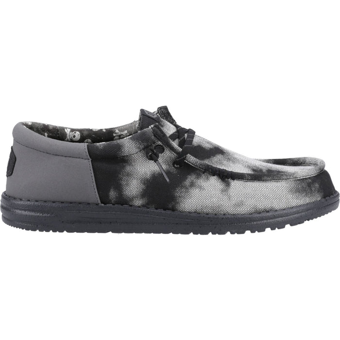 HEYDUDE Mens Wally Funk Overdye Shoe Black/Granite Grey