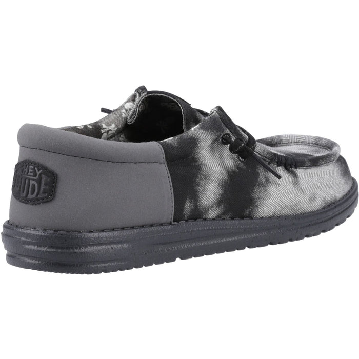 HEYDUDE Mens Wally Funk Overdye Shoe Black/Granite Grey