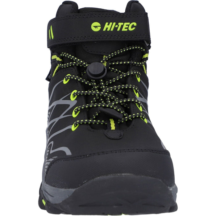Hi-Tec Junior Boys Blackout Mid Boots Black/Lime