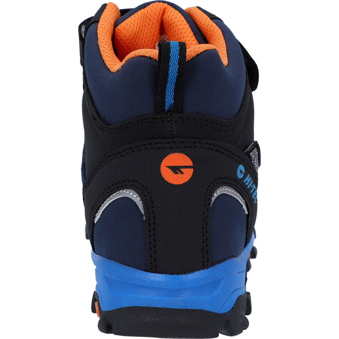 Hi-Tec Junior Boys Blackout Mid Boots Navy/Orange/Lake Blue