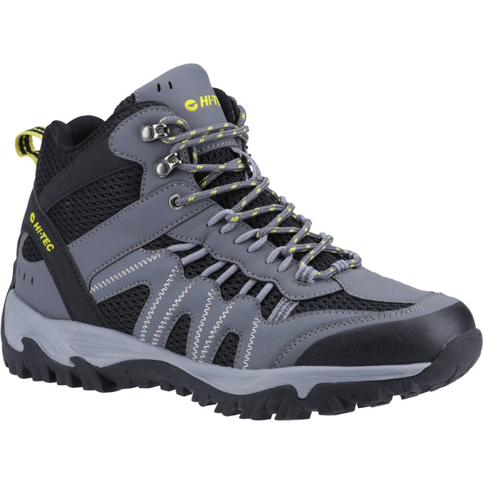 Hi-Tec Mens Jaguar Mid Boots Graphite/Black/Citron