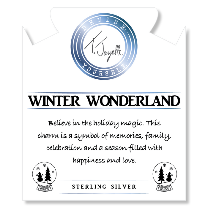 Holiday Jade Gemstone Bracelet with Winter Wonderland Sterling Silver Charm
