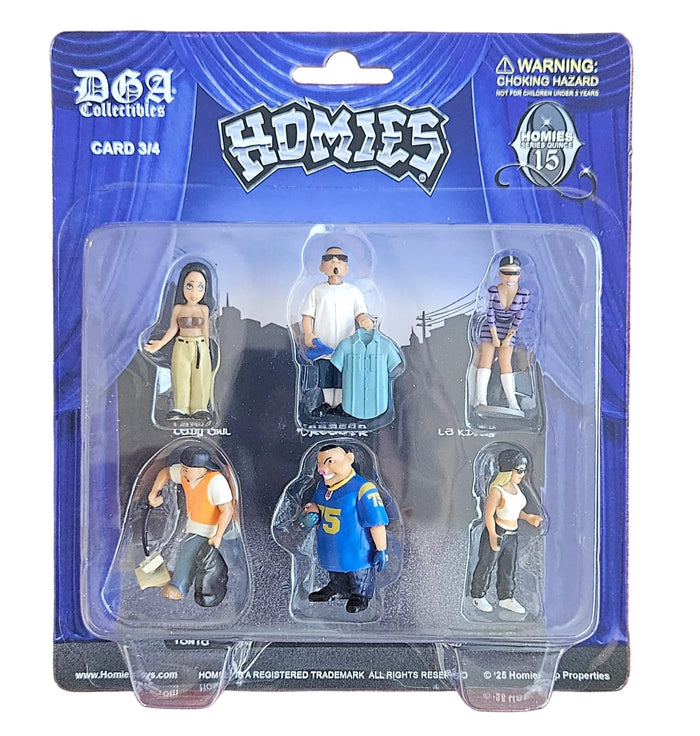 Homies Figures 1.75″ Series 15 Quince 3/4 Assortment 6 Figures 2026 Release Card 3/4