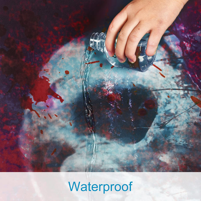 Horror Bloody Skull Shower Curtain with 12 Hooks