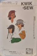 Kwik Sew 2613, Misses Hats,Mens Caps, Mittens, Uncut Sewing Pattern