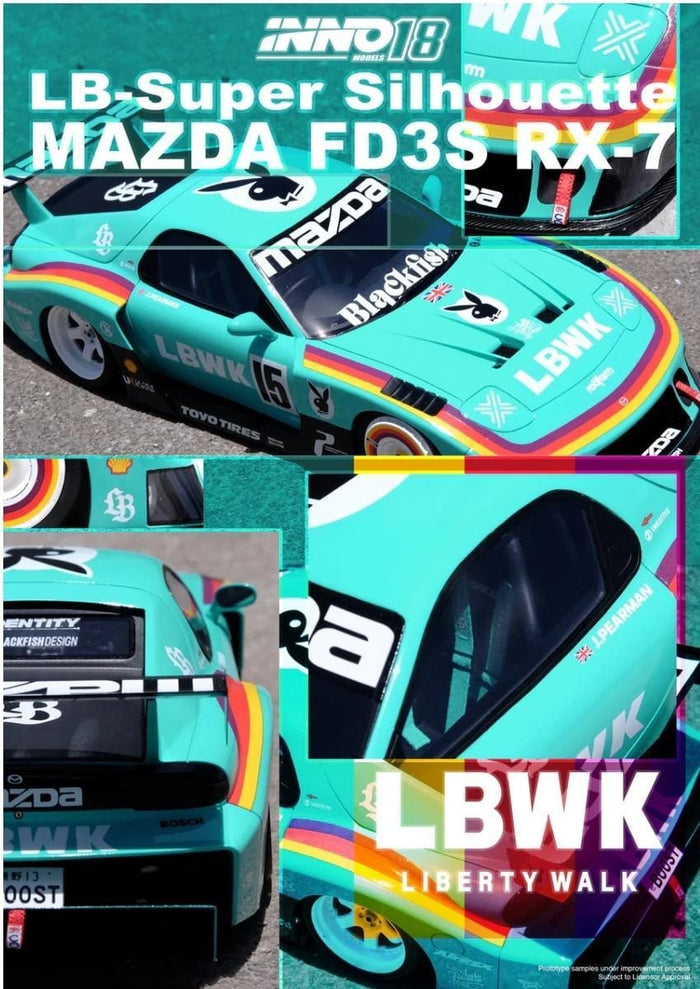 Mazda RX-7 FD3S LB- Super Silhouette INNO18 1/18 RESIN LBWK IN18-LBWKRX7-03