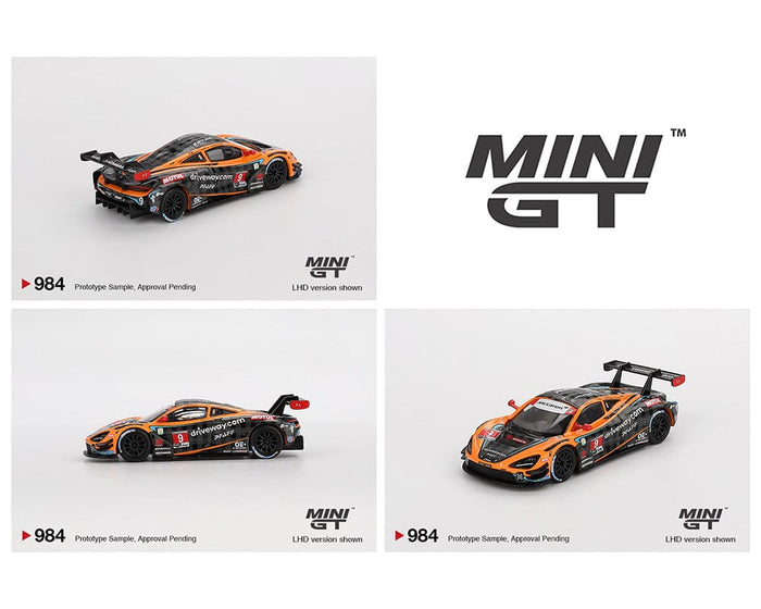 McLaren 720S GT3 Evo Pfaff Motorsports 2024 IMSA Daytona 24 Hrs Mini GT 1/64 scale MGT00984-BL