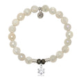 Moonstone Gemstone Bracelet with Shine Like A Diamond Sterling Silver Charm
