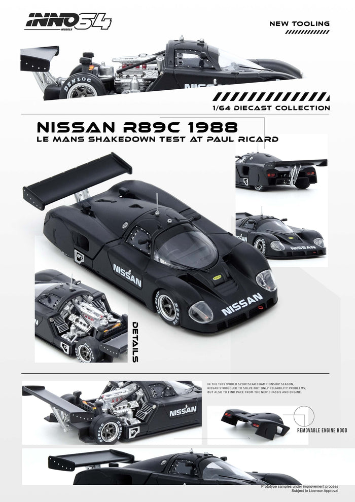 Nissan R89C Le Mans Shakedown Test at Paul Ricard 1988 Inno64 /164 scale IN64-R89C-LMT1988