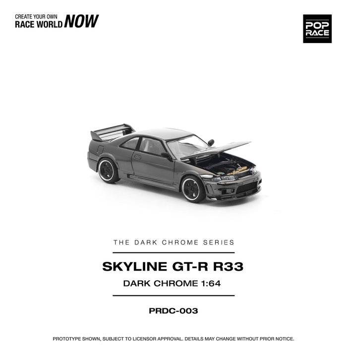 Nissan Skyline R-33  GT-R Dark Chrome Special Edition Pop Race 1/64 PRDC003