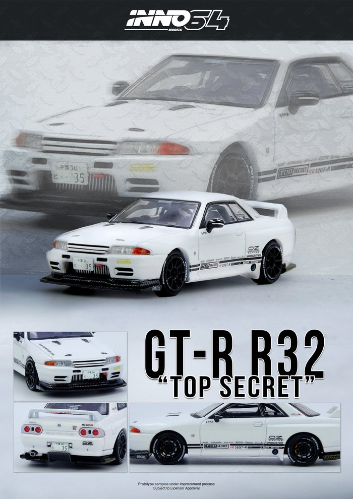 Nissan Skyline Top Secret V-R32 GT-R White Inno64 1/64 scale IN64-VR32TS-WHITE