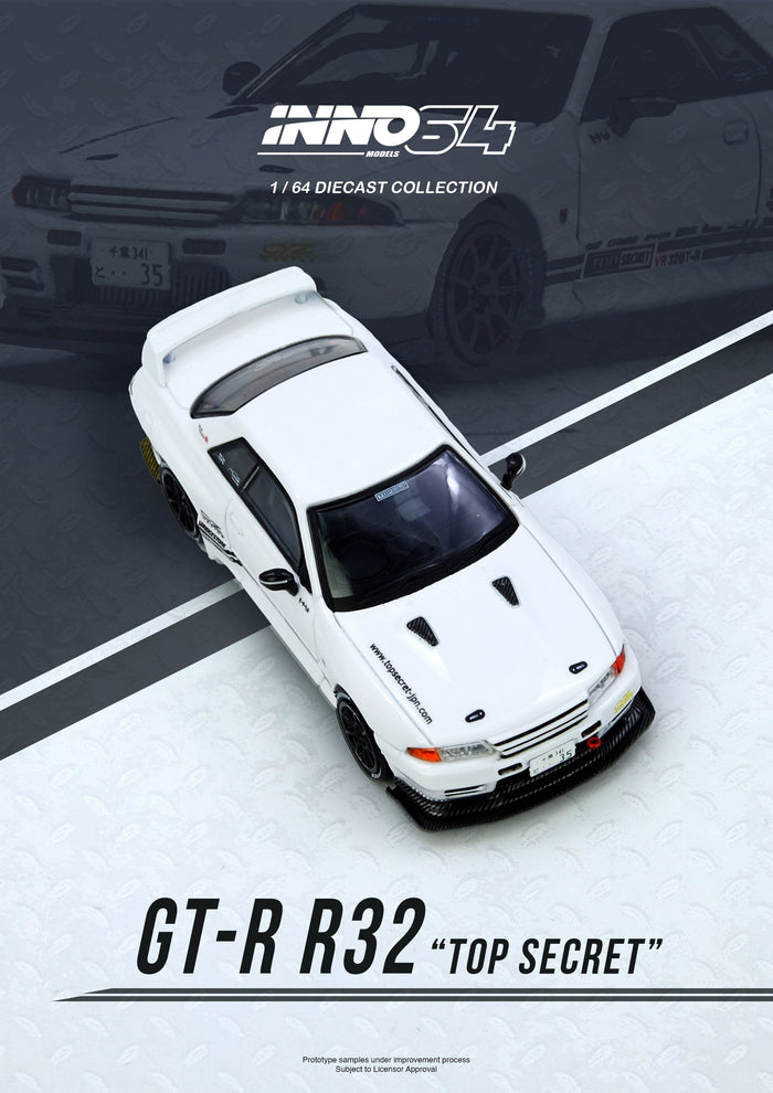 Nissan Skyline Top Secret V-R32 GT-R White Inno64 1/64 scale IN64-VR32TS-WHITE