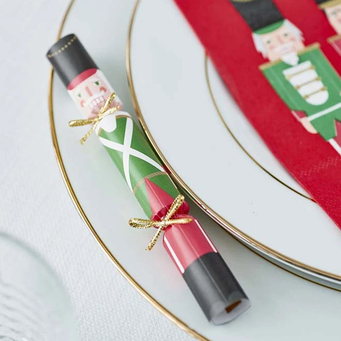 Nutcracker Christmas Mini Saucer Crackers - 13cm - Pack of 8