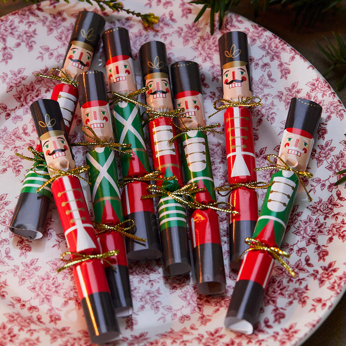 Nutcracker Christmas Mini Saucer Crackers - 13cm - Pack of 8