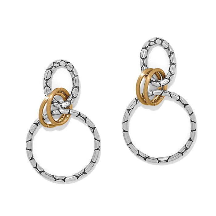 Pebble Link Two Tone Earring