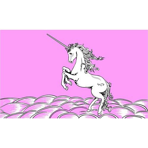 Pink Unicorn Polyester Fabric Flag 5ft x 3ft