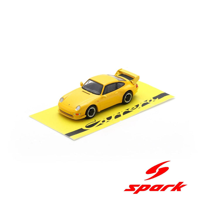 Porsche 911 993 RS Clubsport Yellow with black wheels Spark 1:64 scale 64SP007-F