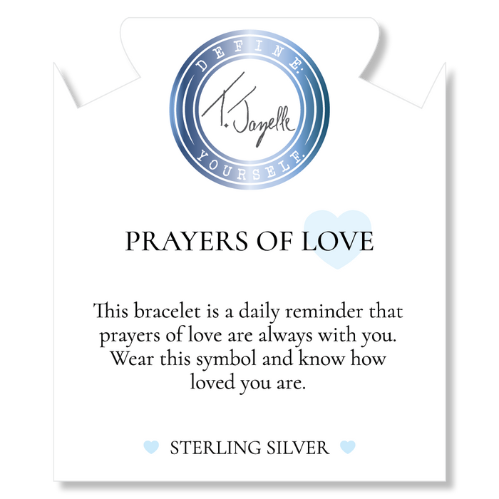 Prayers Collection: Amethyst Citrine Gemstone Bracelet with Prayers of Love Sterling Silver Charm